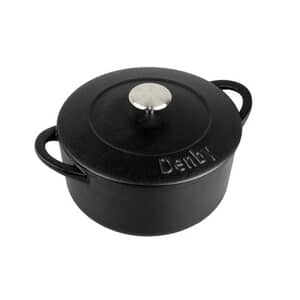 Denby Jet Black Cast Iron 22cm Round Casserole