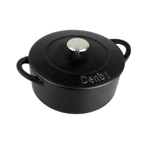 Denby Jet Black Cast Iron 24cm Round Casserole