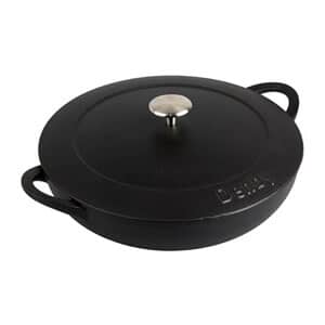 Denby Jet Black Cast Iron 30cm Shallow Casserole