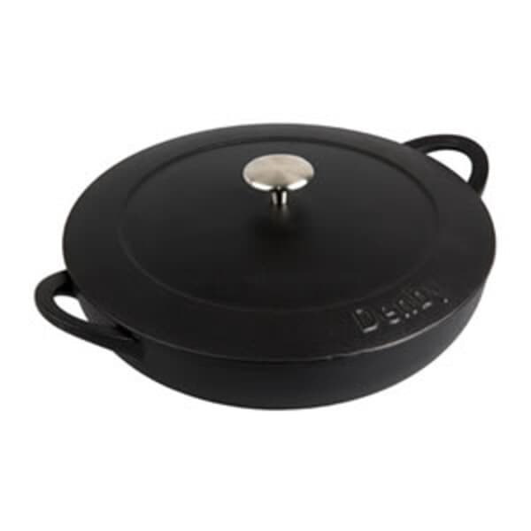 Denby Jet Black Cast Iron 30cm Shallow Casserole