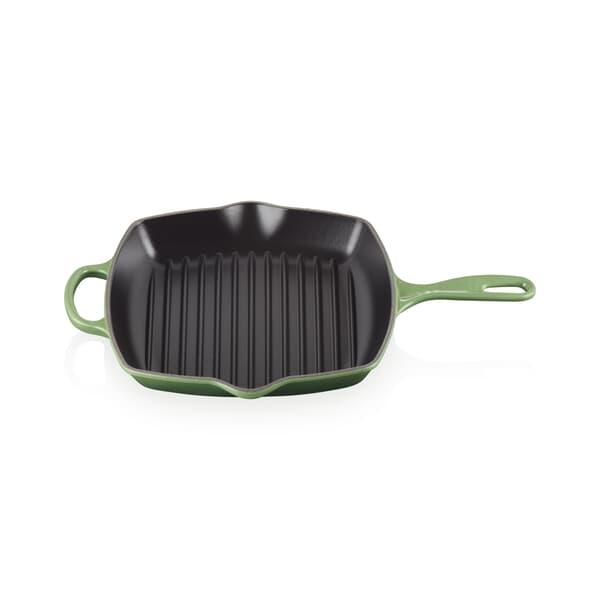 Le Creuset Signature Cast Iron 26cm Square Grillit Bamboo Green