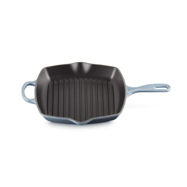Le Creuset Signature Cast Iron 26cm Square Grillit Chambray