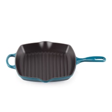 Le Creuset Signature Cast Iron 26cm Square Grillit Deep Teal