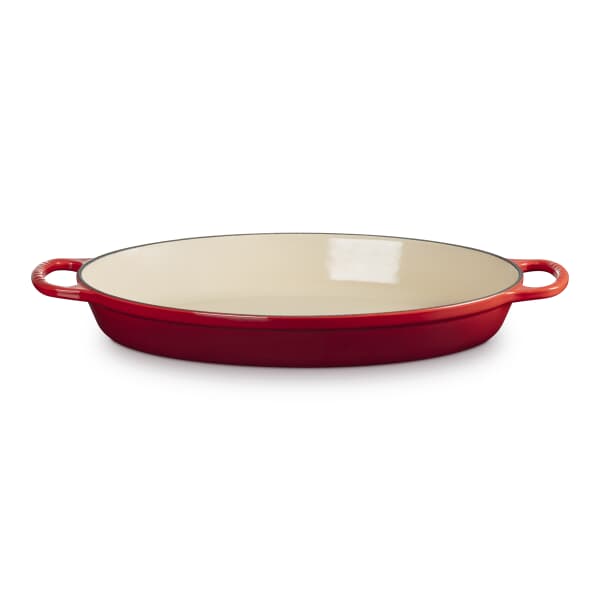 Le Creuset Signature Cast Iron 36cm Oval Gratin Dish Cerise