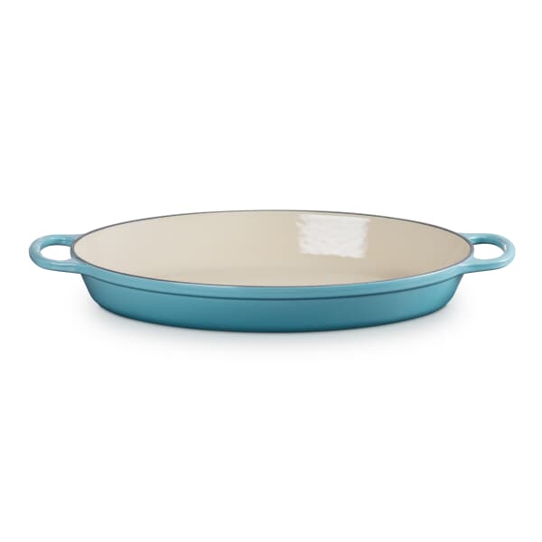 Le Creuset Signature Cast Iron 36cm Oval Gratin Dish Teal