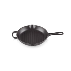 Le Creuset Signature Cast Iron 26cm Round Ribbed Skillet Satin Black
