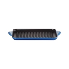 Le Creuset Cast Iron 32cm Rectangular Grill Azure Blue