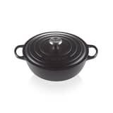 Le Creuset Cast Iron 24cm Soup Pot Casserole Satin Black