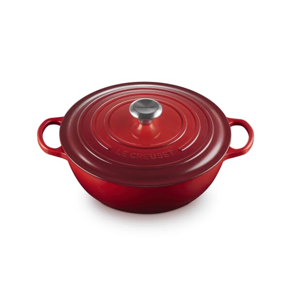 Le Creuset Signature Cast Iron 28cm Soup Pot Casserole Cerise