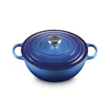Le Creuset Signature Cast Iron 28cm Soup Pot Casserole Azure Blue