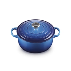 Le Creuset Signature Cast Iron 20cm Round Casserole Azure Blue