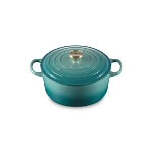 Le Creuset Signature Cast Iron 22cm Round Casserole Bleu Riviera