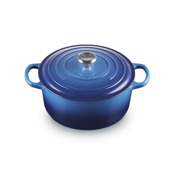 Le Creuset Signature Cast Iron 22cm Round Casserole Azure Blue
