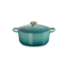 Le Creuset Signature Cast Iron 24cm Round Casserole Bleu Riviera