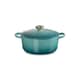Le Creuset Signature Cast Iron 24cm Round Casserole Bleu Riviera