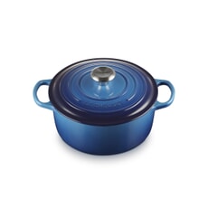Le Creuset Signature Cast Iron 24cm Round Casserole Azure Blue