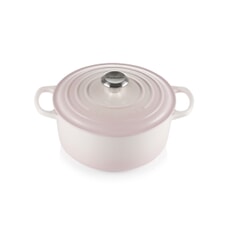 Le Creuset Signature Cast Iron 24cm Round Casserole Shell Pink