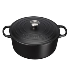 Le Creuset Signature Cast Iron 26cm Round Casserole Satin Black