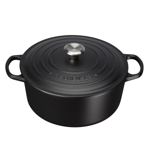 Le Creuset Signature Cast Iron 28cm Round Casserole Satin Black