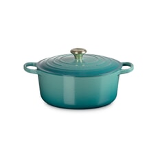 Le Creuset Signature Cast Iron 28cm Round Casserole Bleu Riviera