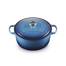 Le Creuset Signature Cast Iron 28cm Round Casserole Azure Blue