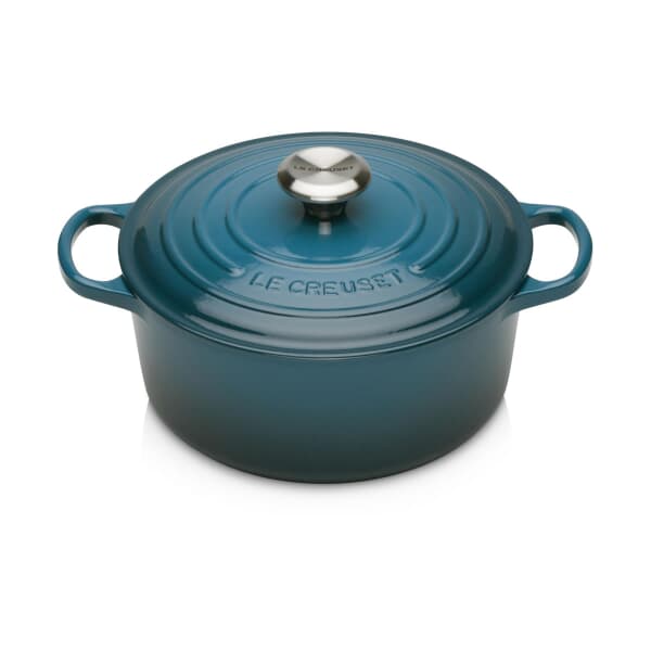 Le Creuset Signature Cast Iron 28cm Round Casserole Deep Teal
