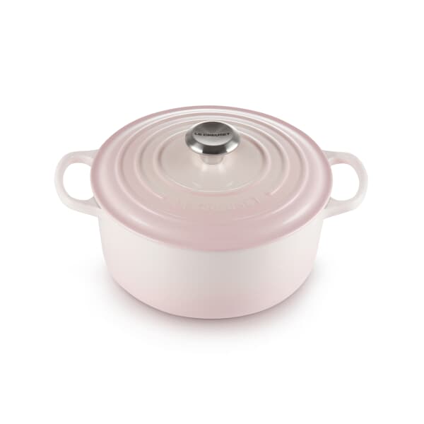 Le Creuset Signature Cast Iron 28cm Round Casserole Shell Pink