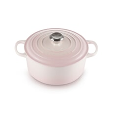Le Creuset Signature Cast Iron 28cm Round Casserole Shell Pink