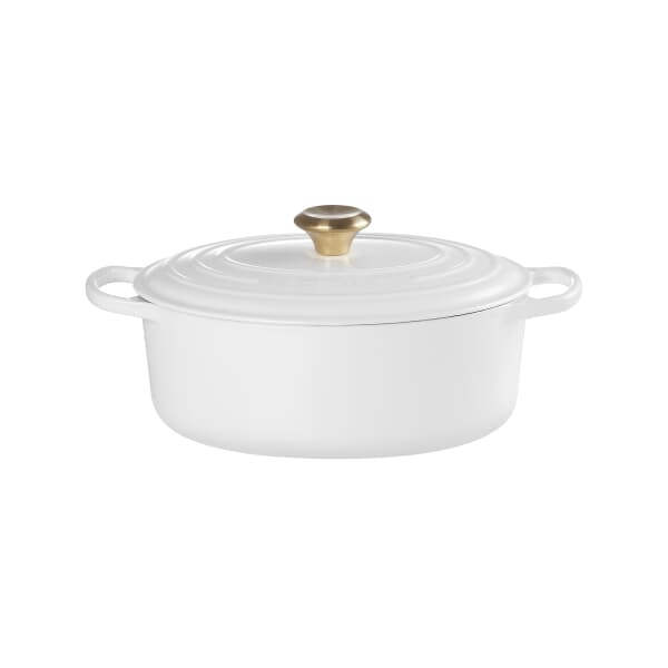 Le Creuset Signature Cast Iron 27cm Oval Casserole White