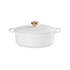 Le Creuset Signature Cast Iron 27cm Oval Casserole White