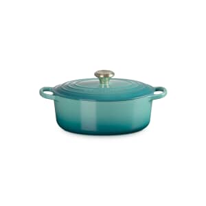 Le Creuset Signature Cast Iron 27cm Oval Casserole Bleu Riviera