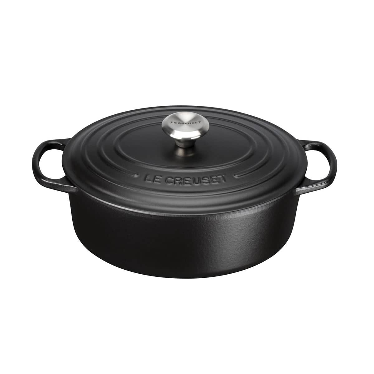 Le Creuset Signature Cast Iron 29cm Oval Casserole Satin Black