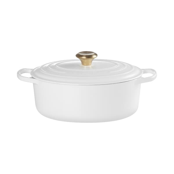 Le Creuset Signature Cast Iron 29cm Oval Casserole White