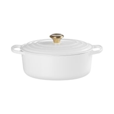 Le Creuset Signature Cast Iron 29cm Oval Casserole White