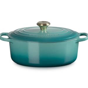 Le Creuset Signature Cast Iron 29cm Oval Casserole Bleu Riviera