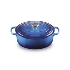Le Creuset Signature Cast Iron 29cm Oval Casserole Azure Blue