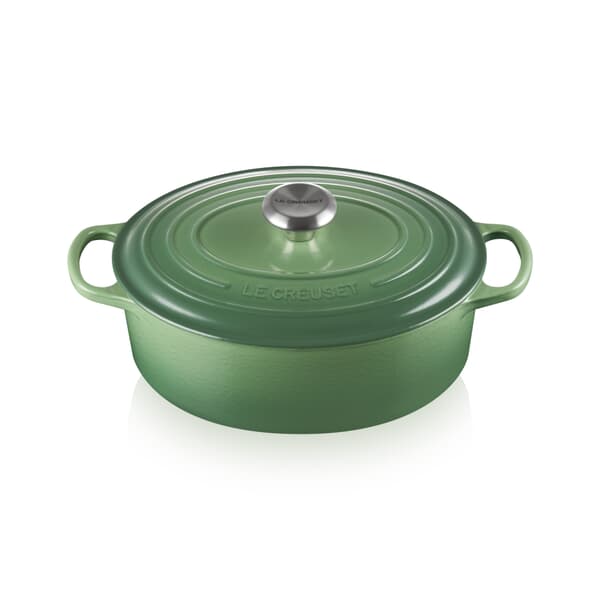 Le Creuset Signature Cast Iron 29cm Oval Casserole Bamboo Green