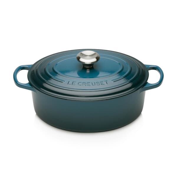 Le Creuset Signature Cast Iron 29cm Oval Casserole Deep Teal