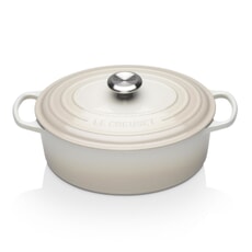 Le Creuset Signature Cast Iron 29cm Oval Casserole Meringue