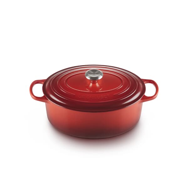 Le Creuset Signature Cast Iron 31cm Oval Casserole Cerise