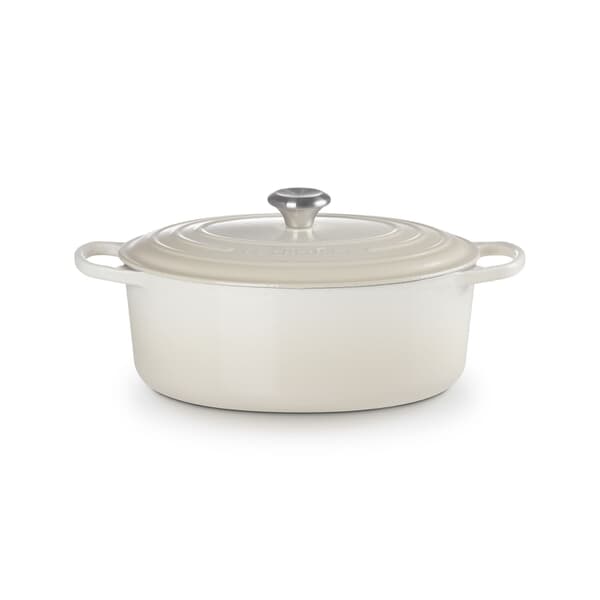 Le Creuset Signature Cast Iron 31cm Oval Casserole Meringue