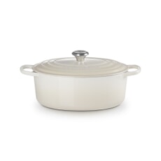 Le Creuset Signature Cast Iron 31cm Oval Casserole Meringue
