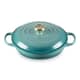 Le Creuset Signature Cast Iron 22cm Shallow Casserole Bleu Riviera