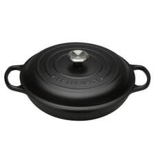 Le Creuset Signature Cast Iron 26cm Shallow Casserole Satin Black