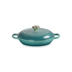 Le Creuset Signature Cast Iron 26cm Shallow Casserole Bleu Riviera