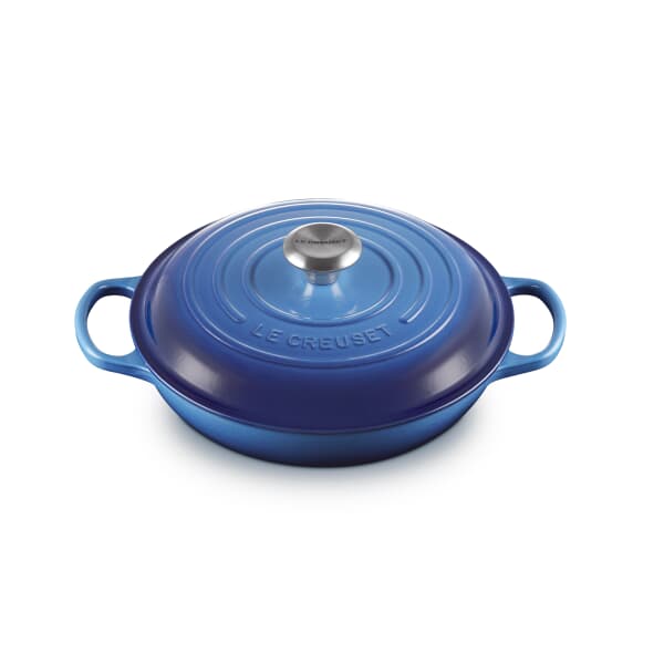 Le Creuset Signature Cast Iron 26cm Shallow Casserole Azure Blue
