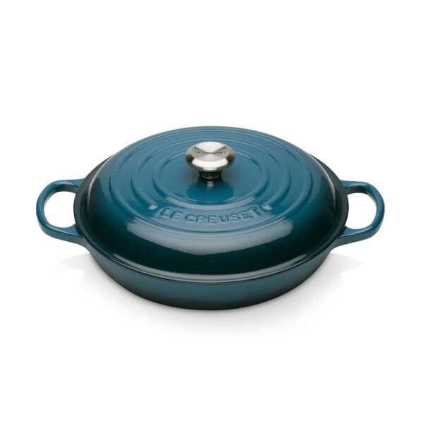 Le Creuset Signature Cast Iron 26cm Shallow Casserole Deep Teal