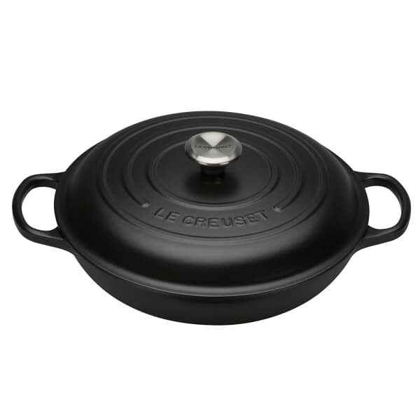 Le Creuset Signature Cast Iron 30cm Shallow Casserole Satin Black