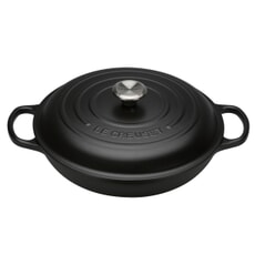 Le Creuset Signature Cast Iron 30cm Shallow Casserole Satin Black