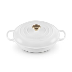 Le Creuset Signature Cast Iron 30cm Shallow Casserole White